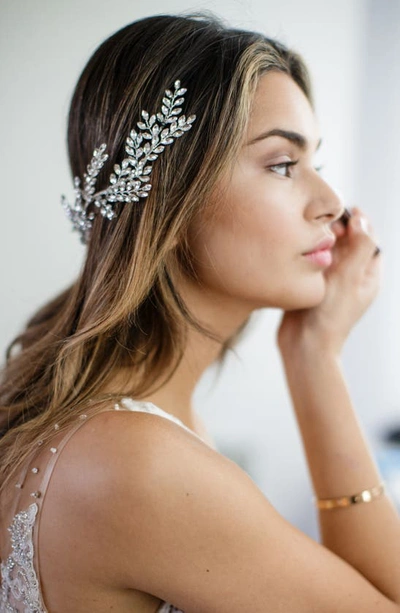 Shop Brides And Hairpins Kira Crystal Halo & Sash In Silver