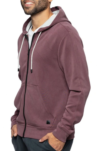 Shop Fundamental Coast Later On Zip Front Hoodie In Eggplant