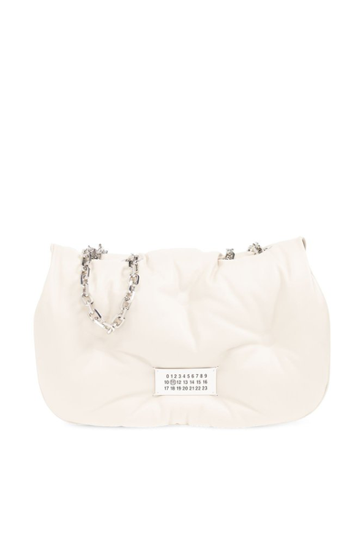 Shop Maison Margiela Glam Slam Chain Shoulder Bag In Beige