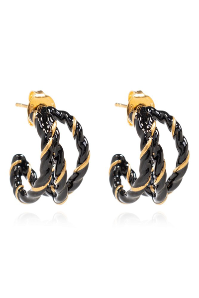 Shop Maison Margiela Twisted Hoop Earrings In Gold