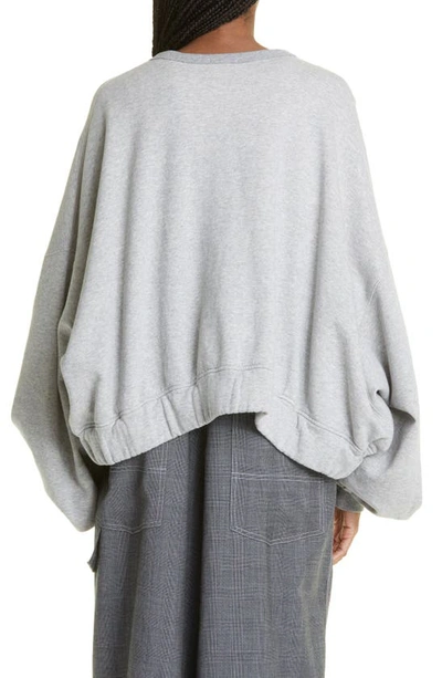 Shop R13 Jumbo Oversize Crop Sweatshirt In Heather Grey