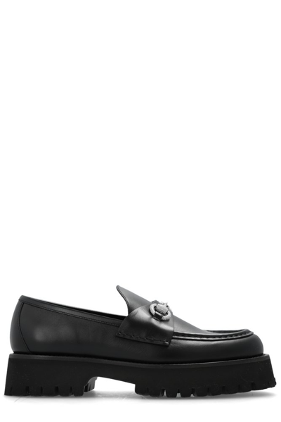 Shop Gucci Horsebit Detailed Loafers In Black