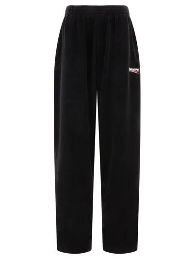 Shop Balenciaga Logo Embroidered Track Pants In Black