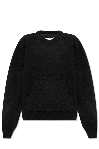 Shop Maison Margiela Crewneck Knitted Jumper In Black