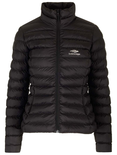 Shop Balenciaga 3b Sports Icon Puffer Jacket In Black