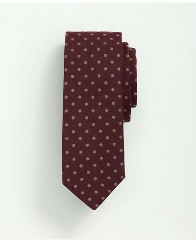 Shop Brooks Brothers Wool Silk Geo Dot Tie | Burgundy | Size Regular