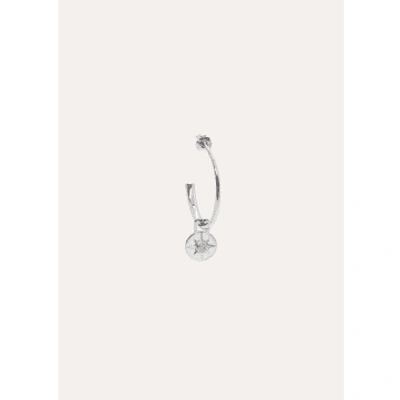 Shop Under Her Eyes Astrid Charm Small Hoops Sterling Silver In Metallic
