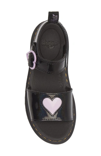 Shop Dr. Martens' Kids' Marlowe Heart Sandal In Black/lilac