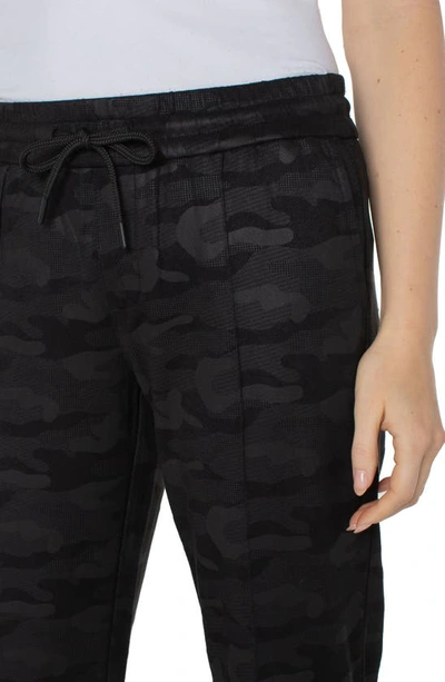 Shop Liverpool Los Angeles Black Camo Pull-on Ankle Straight Leg Trousers