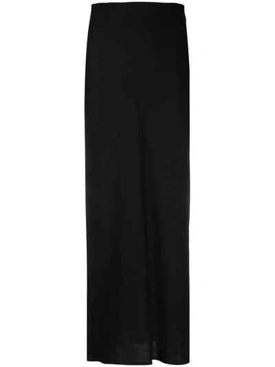 Shop Brunello Cucinelli Silk Blend Long Skirt In Black
