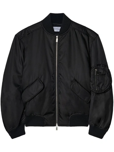 Shop Off-white Nylon Bomber Jacket In Black
