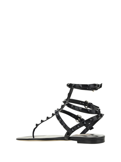Shop Valentino Garavani Rockstud Sandals In Nero