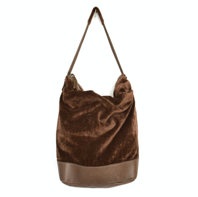 Pre-owned Maison Margiela Velour Tote Bag In Brown
