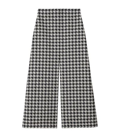 Shop Burberry Houndstooth Midi Skirt In Black