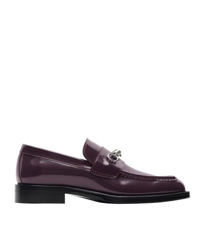 Shop Burberry Leather Barbed Loafers In Multi