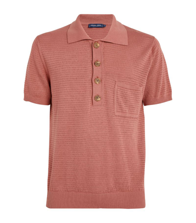 Shop Frescobol Carioca Cotton Waffle-knit Polo Shirt In Multi