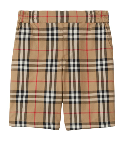 Shop Burberry Vintage Check Shorts (3-14 Years) In Archive Beige Ip Chk
