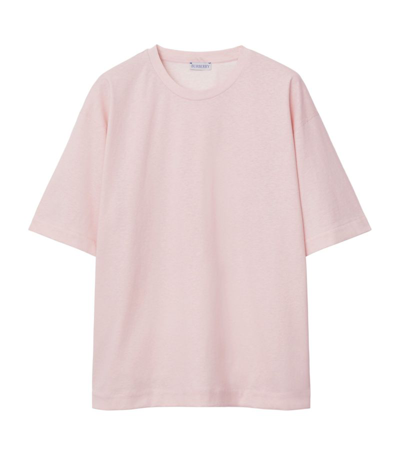 Shop Burberry Oversized Ekd T-shirt In Pink