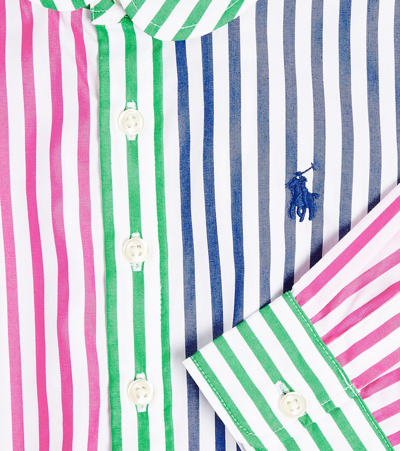 Shop Polo Ralph Lauren Striped Cotton Shirt Dress In Multicoloured