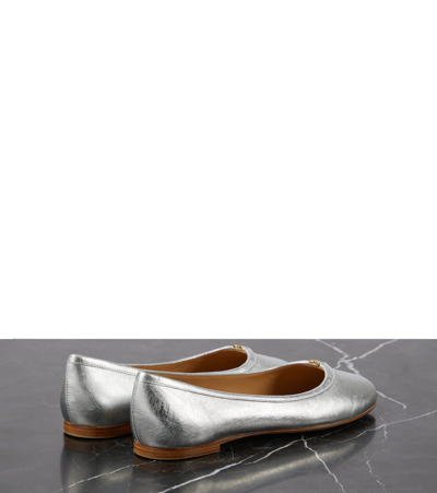 Chloé Marcie Metallic Leather Ballerina Flats In Silver