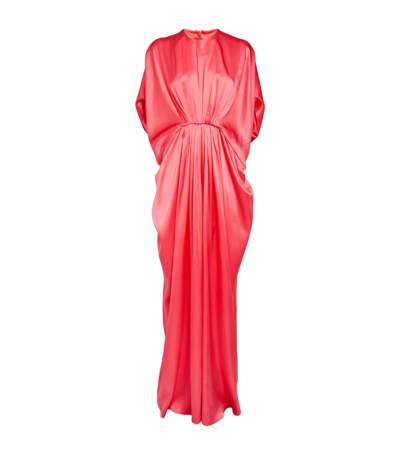 Shop E.stott Silk Joan Maxi Dress In Pink