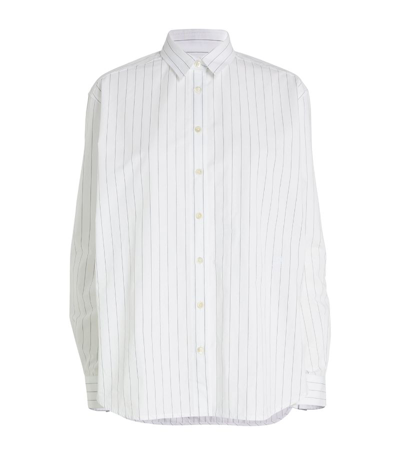 Shop Totême Toteme Organic Cotton Striped Shirt In White