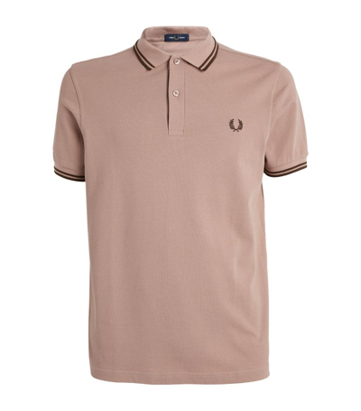 Shop Fred Perry Twin Tipped Polo Shirt In Pink
