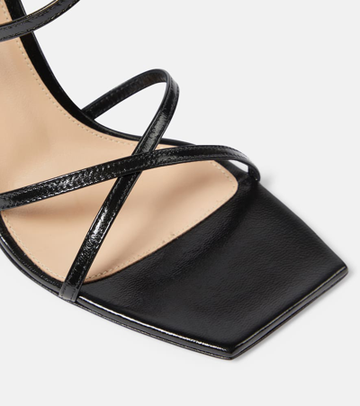 Gianvito Rossi Ribbon 105 Leather Sandals - Women's - Patent Calf Leather/calf Leather In Black