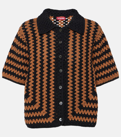 Shop Staud Mabel Cotton Crochet Top In Multicoloured