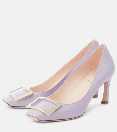 Shop Roger Vivier Trompette 70 Patent Leather Pumps In Purple