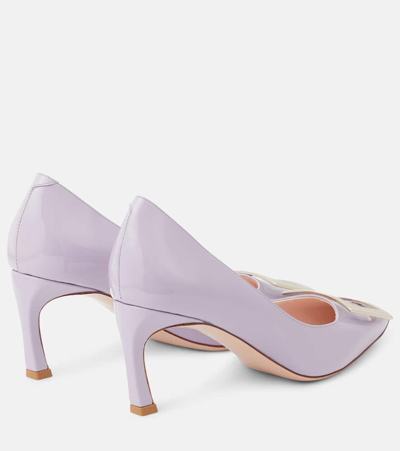 Shop Roger Vivier Trompette 70 Patent Leather Pumps In Purple