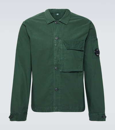 Shop C.p. Company C. P. Company Ottoman Cotton Shirt In Green