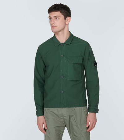 Shop C.p. Company C. P. Company Ottoman Cotton Shirt In Green