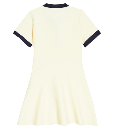 Shop Self-portrait Cotton-blend Knit Dress In White