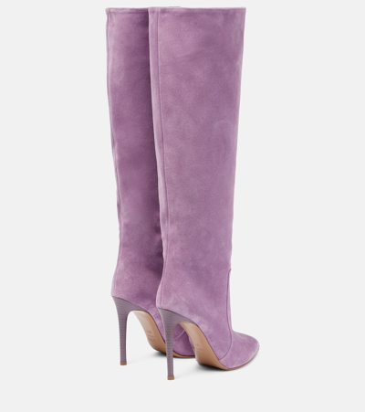 Shop Paris Texas 105 Suede Knee-high Boots In Purple