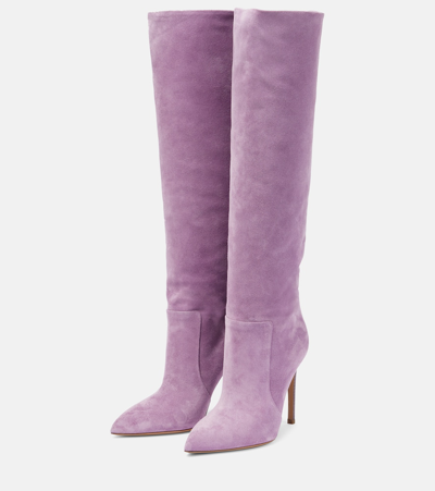 Shop Paris Texas 105 Suede Knee-high Boots In Purple