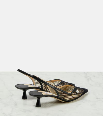 Jimmy Choo Hollowed-out Knitted High Heels In Black