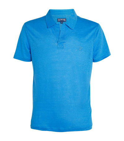 Shop Vilebrequin Linen Polo Shirt In Blue