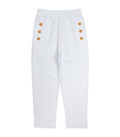 Shop Balmain Button-detail Sweatpants (4-14 Years) In White