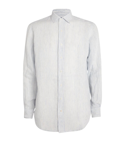 Shop Love Brand & Co. Linen Striped Abaco Shirt In Multi