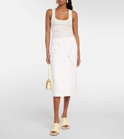 Shop Jacquemus Le Débardeur Gros Grain Cotton Tank Top In White