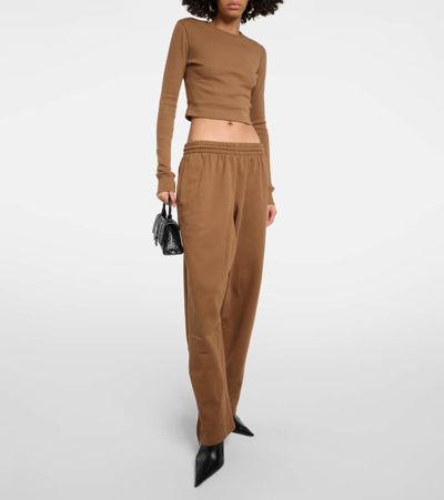 Wardrobe.nyc X Hailey Bieber Cotton Jersey Track Pants In Brown