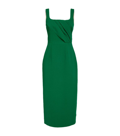 Shop Emilia Wickstead Crepe Arina Midi Dress In Green