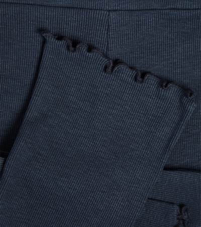 Shop Scotch & Soda Ribbed-knit Cotton-blend Leggings In Blue