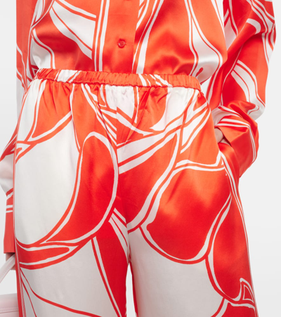 Shop Sir Ramona Printed Silk Satin Wide-leg Pants In Multicoloured