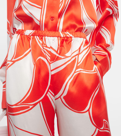 Sir Ramona Floral Print Silk Satin Wide Leg Pants In Multicoloured