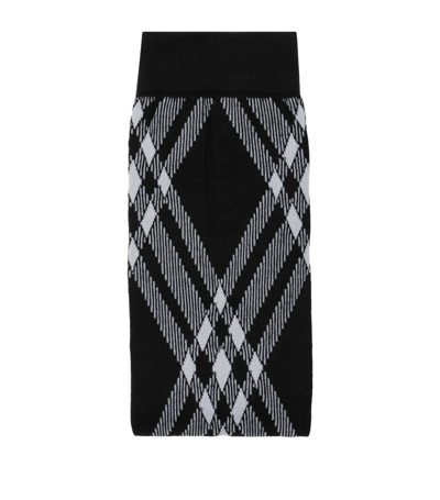 Shop Burberry Wool-blend Check Tights In Black