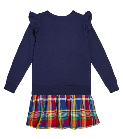 Polo Ralph Lauren Toddler And Little Girls Madras-skirt Fleece Dress In Multicoloured