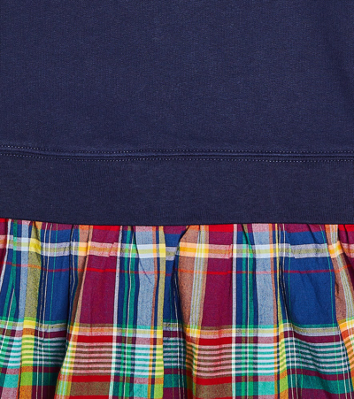 Polo Ralph Lauren Toddler And Little Girls Madras-skirt Fleece Dress In Multicoloured
