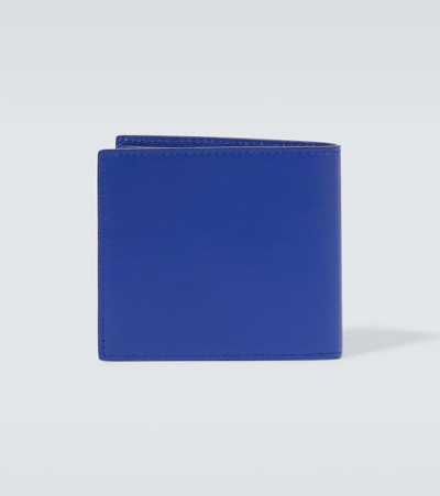 Shop Burberry Ekd Leather Wallet In Blue
